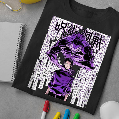 Megumi And His Monster Shirt, Megumi Shirt, Wolf Sign Shirt, Anime Graphic Tee, Unisex JJK Apparel, Otaku Clothing Gift