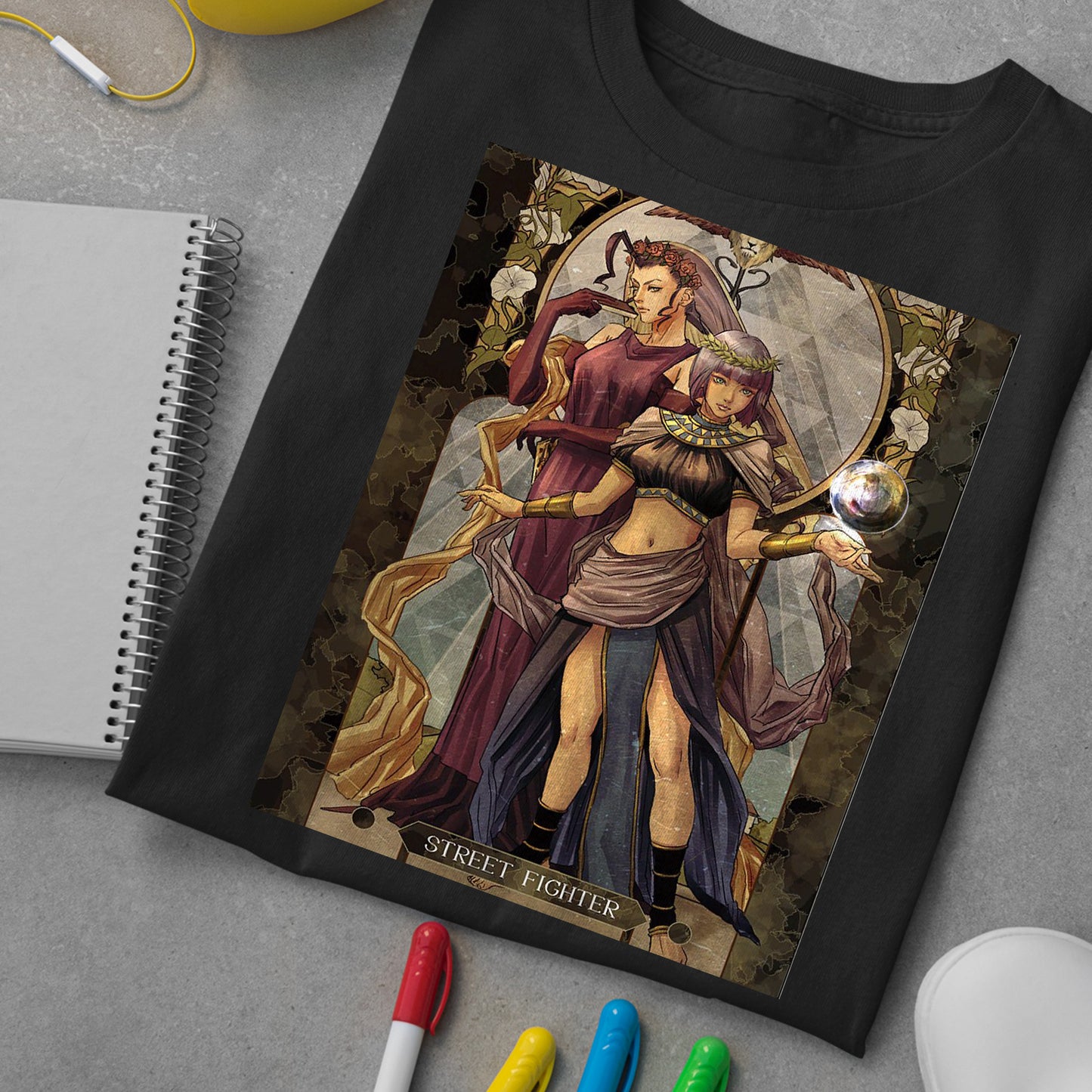 Menat & Rose | Street Fighter Tarot Card Premium Unisex T-shirt