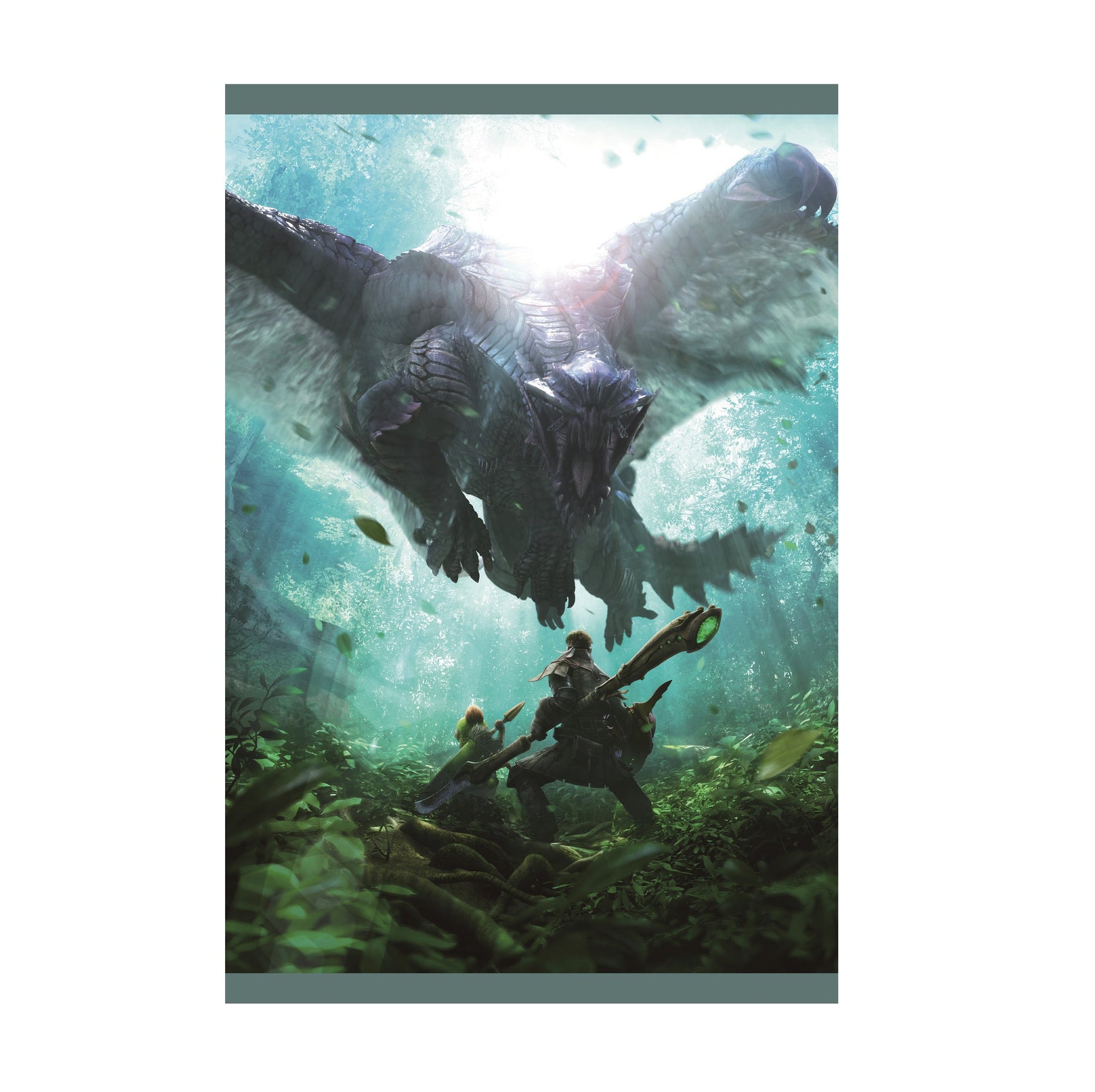 Monster Hunter 4 Ultimate hunter and Felyne vs Gore Magala print