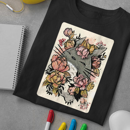 My Neighbor Totoro Premium Unisex T Shirt | Totoro With Flower Exclusive Art