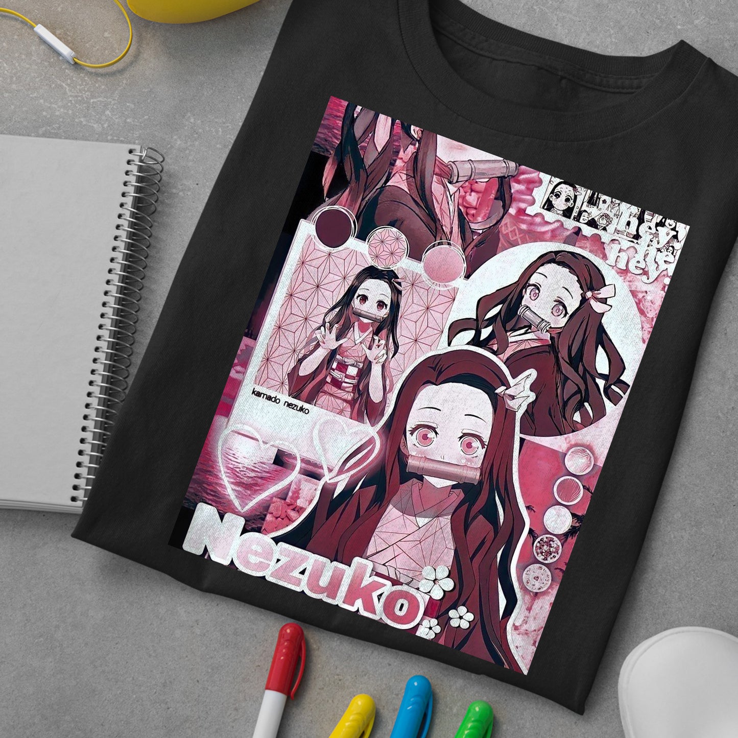 Nezuko Kamado Collage Art | Demon Slayer: Kimetsu no Yaiba Premium Unisex T-Shirt