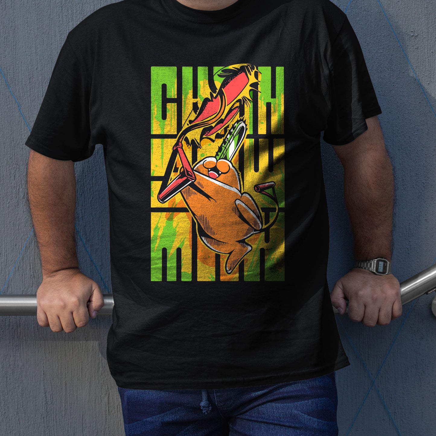 Pochita Chainsaw Man Green Shirt, Chainsaw Man Shirt, Denji Shirt, Anime Shirt, Anime Graphic Tees, Chain Saw Man Shirt, Anime Merch, Gift For Him, Gift For Her, Anime Gifts