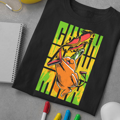 Pochita Chainsaw Man Green Shirt, Chainsaw Man Shirt, Denji Shirt, Anime Shirt, Anime Graphic Tees, Chain Saw Man Shirt, Anime Merch, Gift For Him, Gift For Her, Anime Gifts