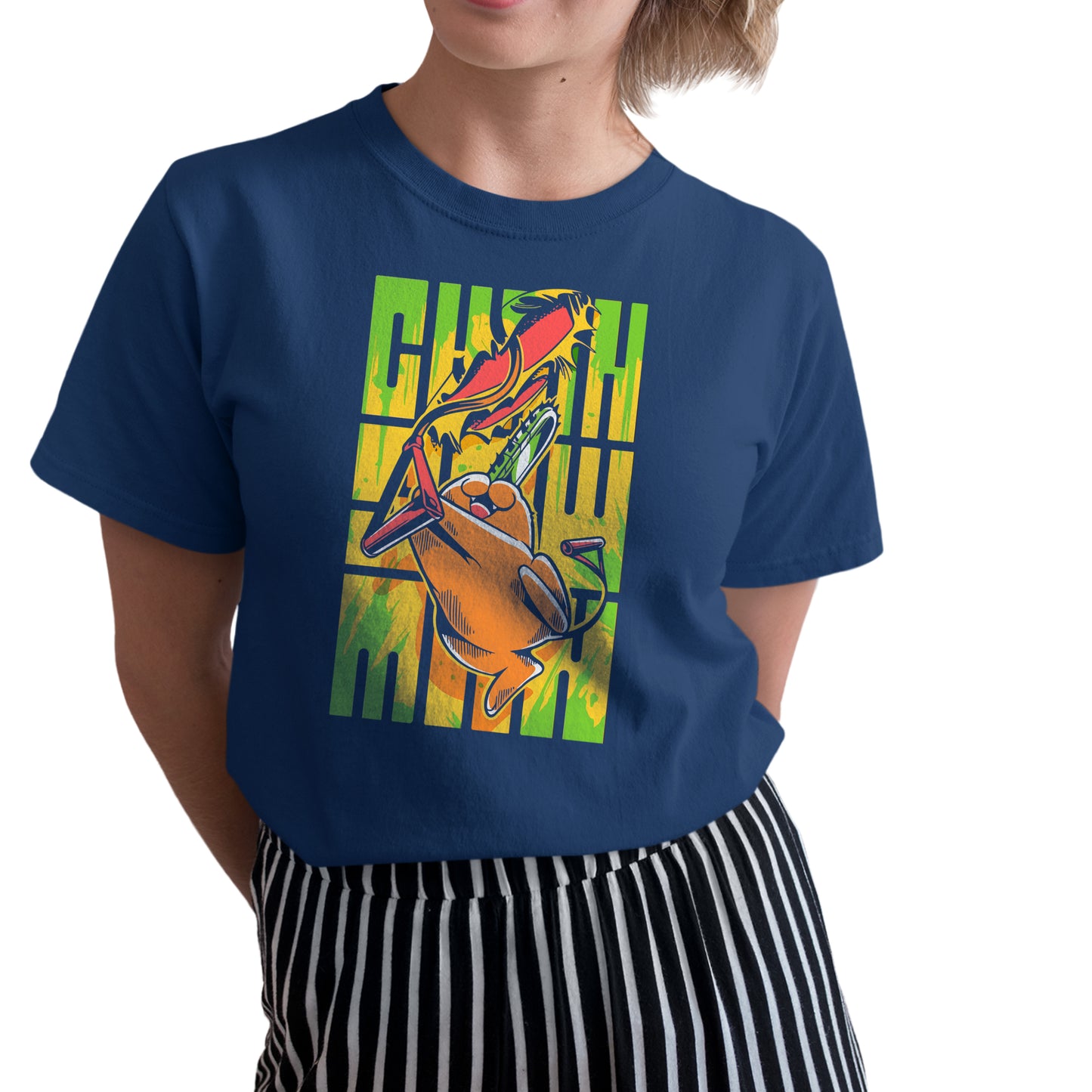 Pochita Chainsaw Man Green Shirt, Chainsaw Man Shirt, Denji Shirt, Anime Shirt, Anime Graphic Tees, Chain Saw Man Shirt, Anime Merch, Gift For Him, Gift For Her, Anime Gifts