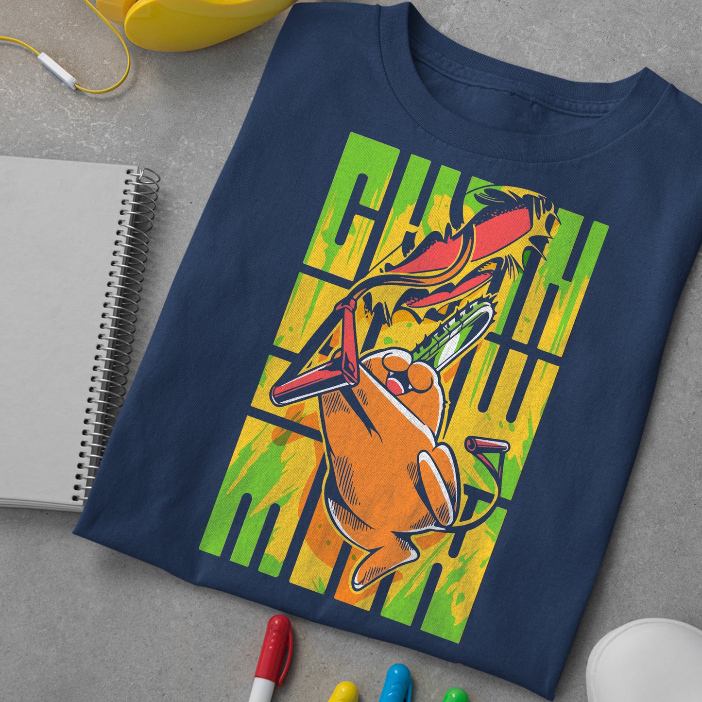 Pochita Chainsaw Man Green Shirt, Chainsaw Man Shirt, Denji Shirt, Anime Shirt, Anime Graphic Tees, Chain Saw Man Shirt, Anime Merch, Gift For Him, Gift For Her, Anime Gifts