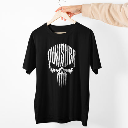 Punishment Skull Grunge White Unisex T-shirt, Gamer Shirt, Gaming Gift