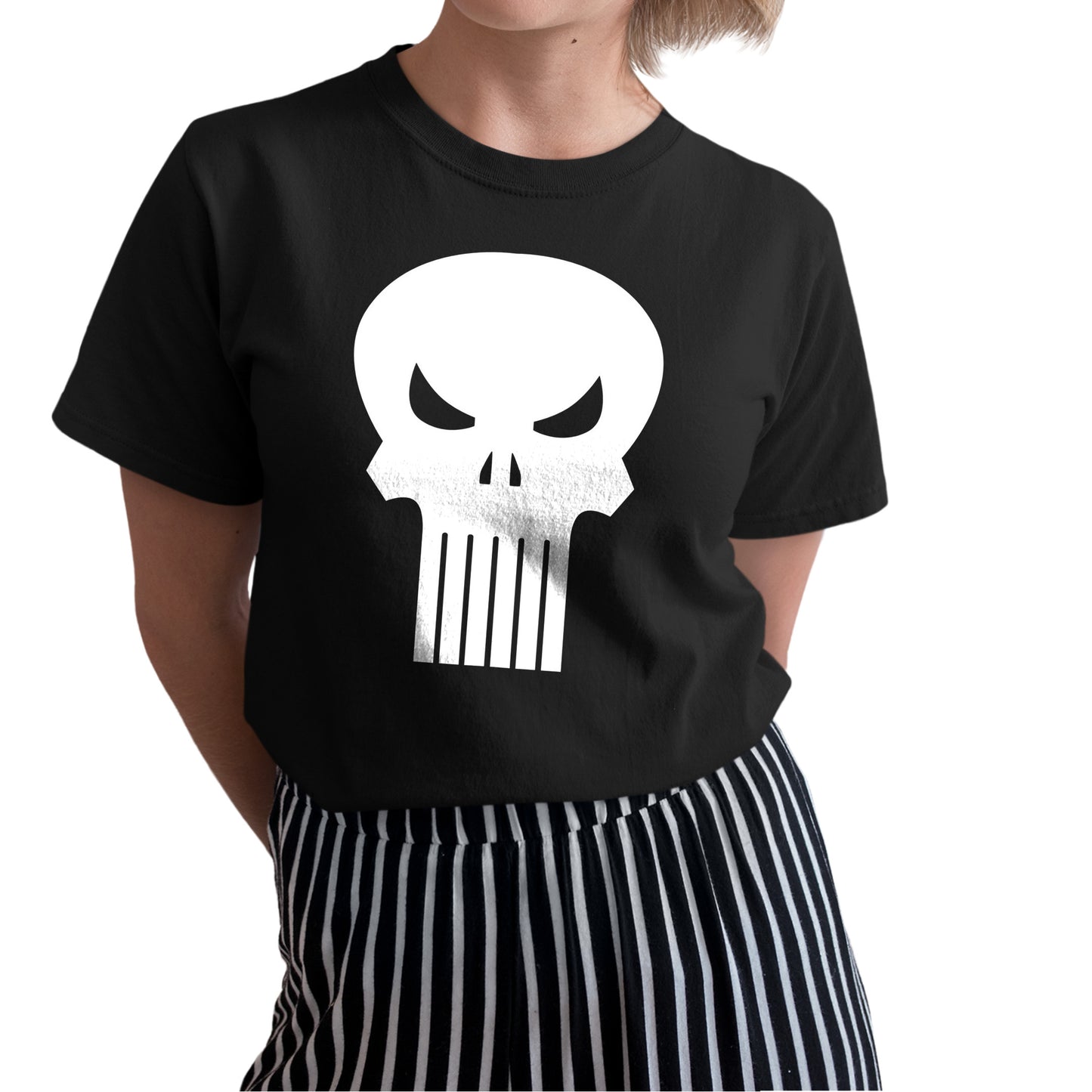 Punishment Skull White Classic Retro Vintage Premium Unisex T-shirt