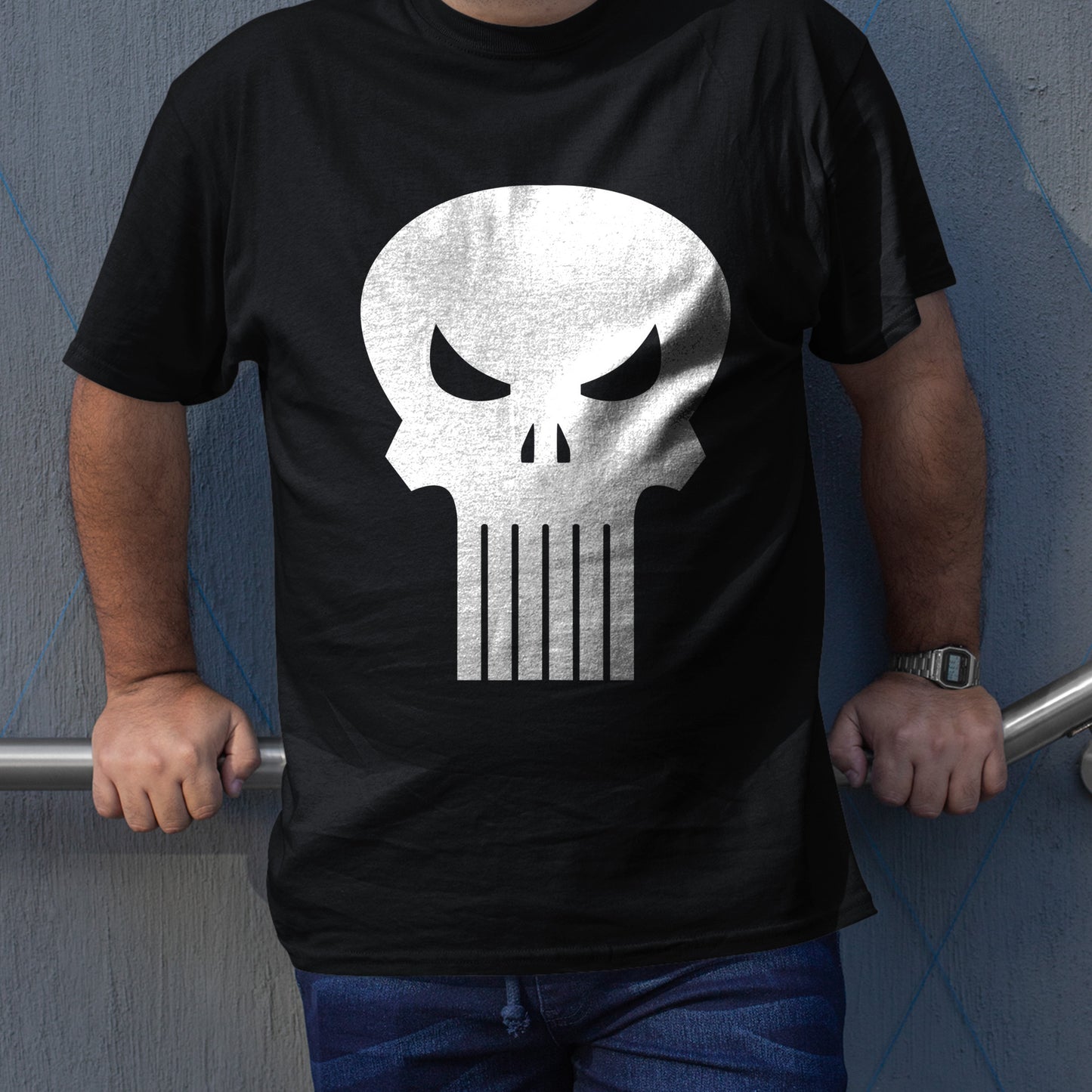 Punishment Skull White Classic Retro Vintage Premium Unisex T-shirt