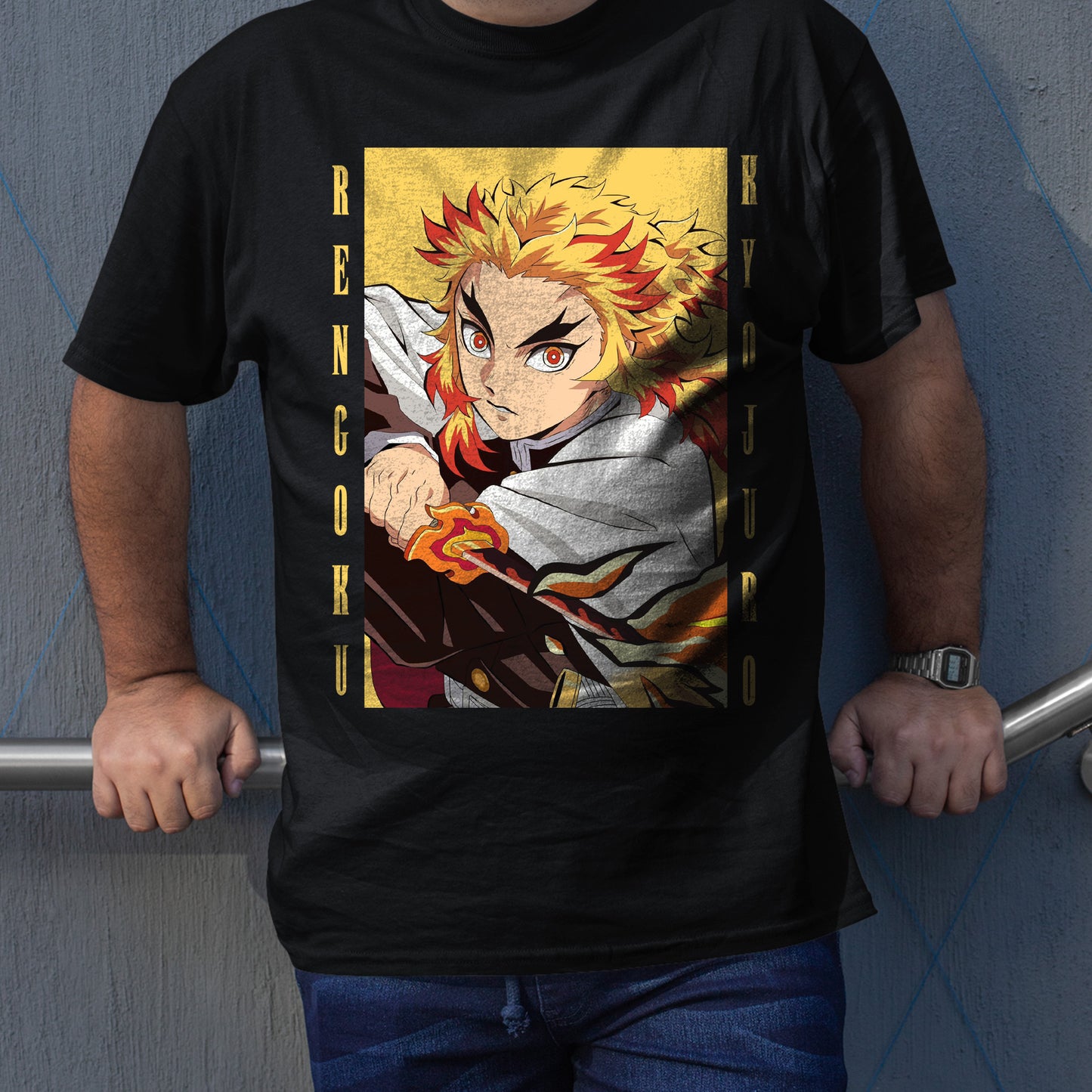 Rengoku Kyoujurou Your Heart Ablaze Shirt Exclusive Art | Demon Slayer: Kimetsu no Yaiba Premium Unisex T-Shirt