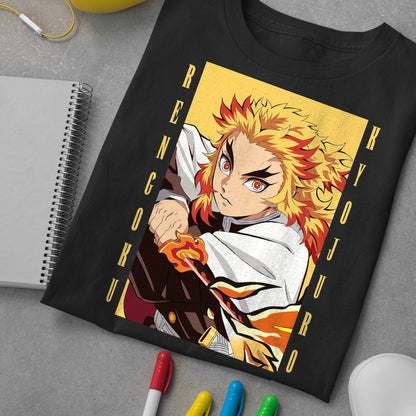 Rengoku Kyoujurou Your Heart Ablaze Shirt Exclusive Art | Demon Slayer: Kimetsu no Yaiba Premium Unisex T-Shirt
