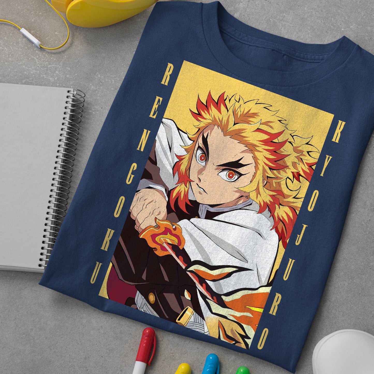Rengoku Kyoujurou Your Heart Ablaze Shirt Exclusive Art | Demon Slayer: Kimetsu no Yaiba Premium Unisex T-Shirt