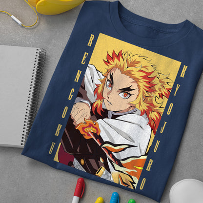 Rengoku Kyoujurou Your Heart Ablaze Shirt Exclusive Art | Demon Slayer: Kimetsu no Yaiba Premium Unisex T-Shirt
