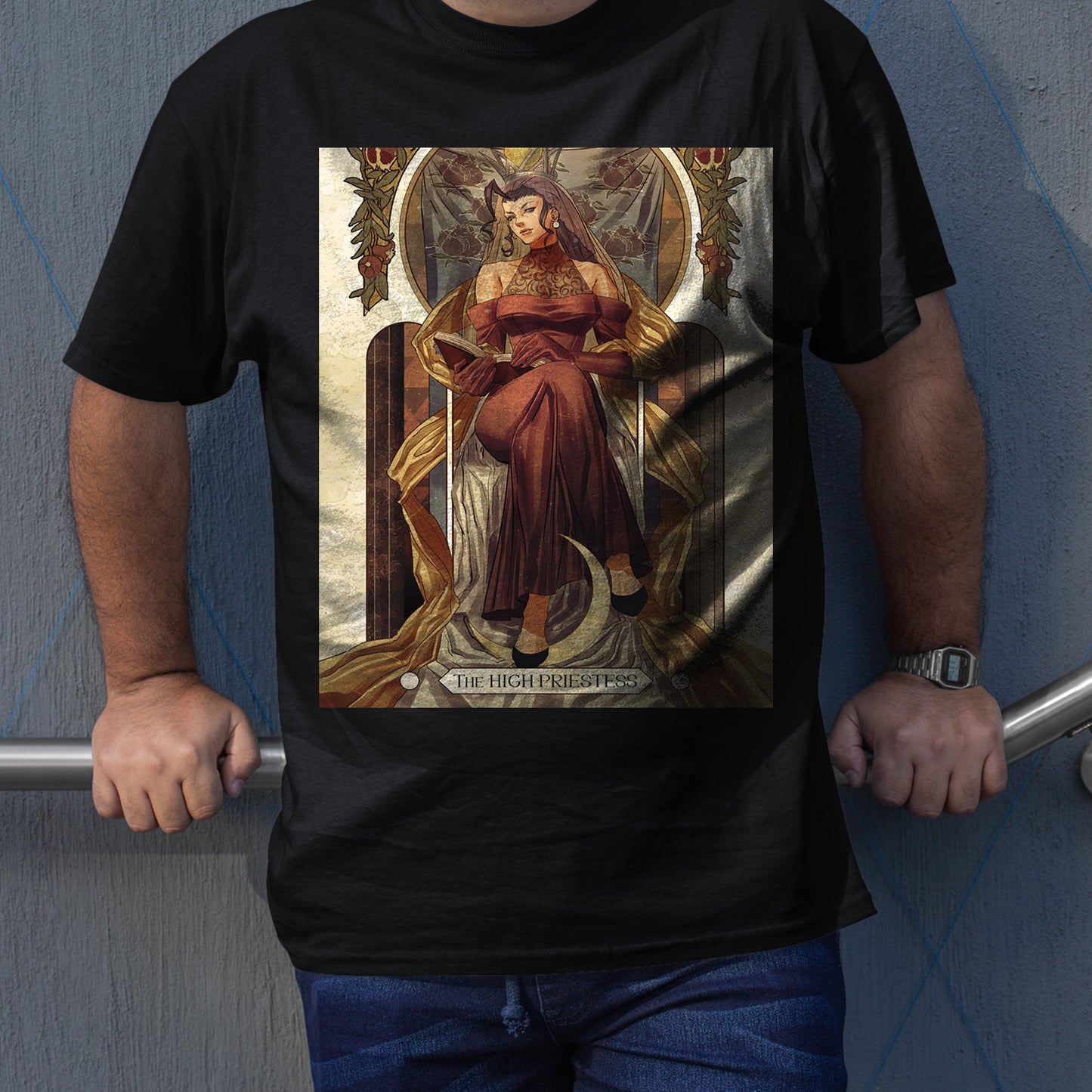 Rose Street Fighter Tarot Card Premium Unisex T-shirt