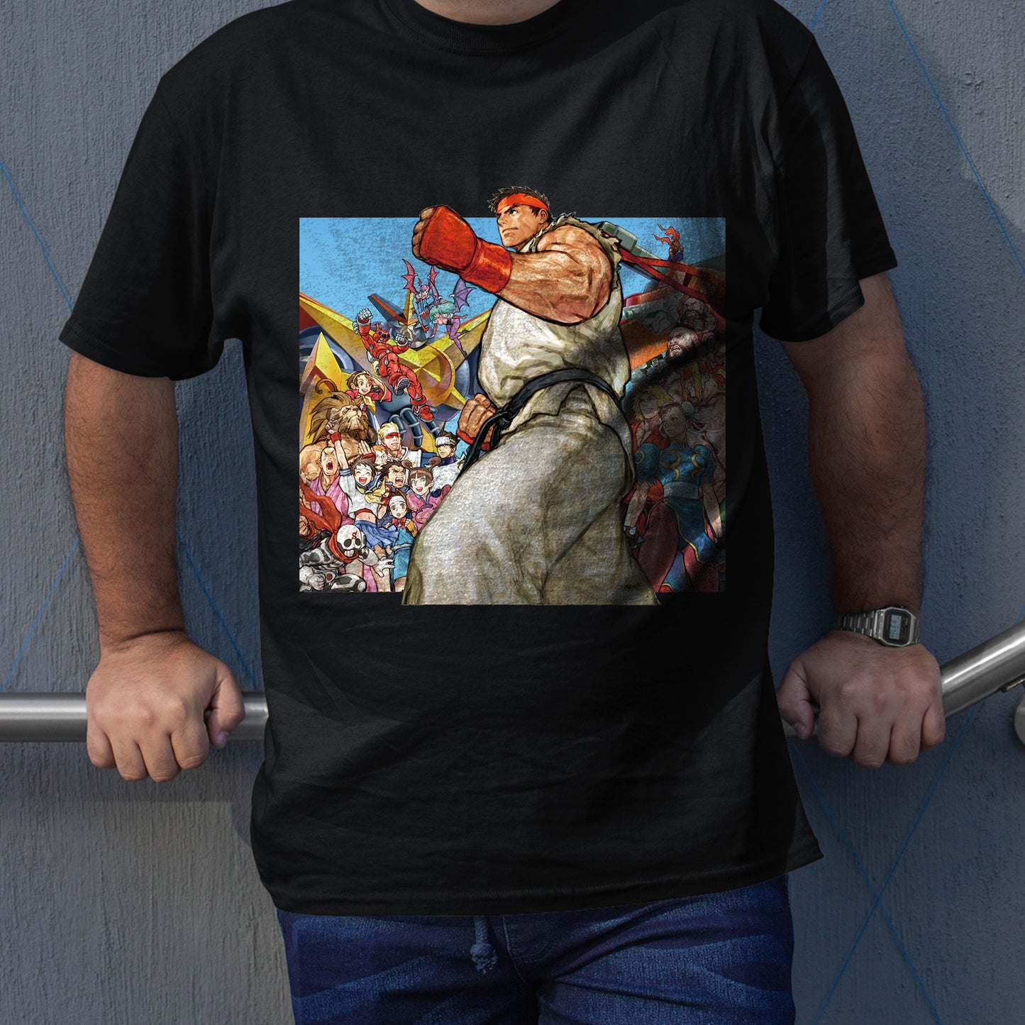 Ryu With Capcom Crew | Street Fighter Premium Unisex T-shirt