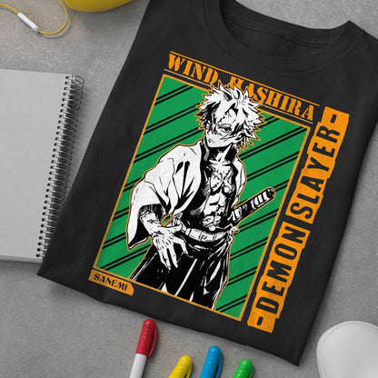 Sanemi Shinazugawa | The Wind Harisha | Demon Slayer: Kimetsu no Yaiba Premium Unisex T-Shirt