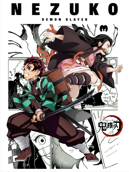 Nezuko & Tanjiro Demon Slayer T-Shirt – Anime Manga Streetwear Tee, Japanese Inspirational Quote