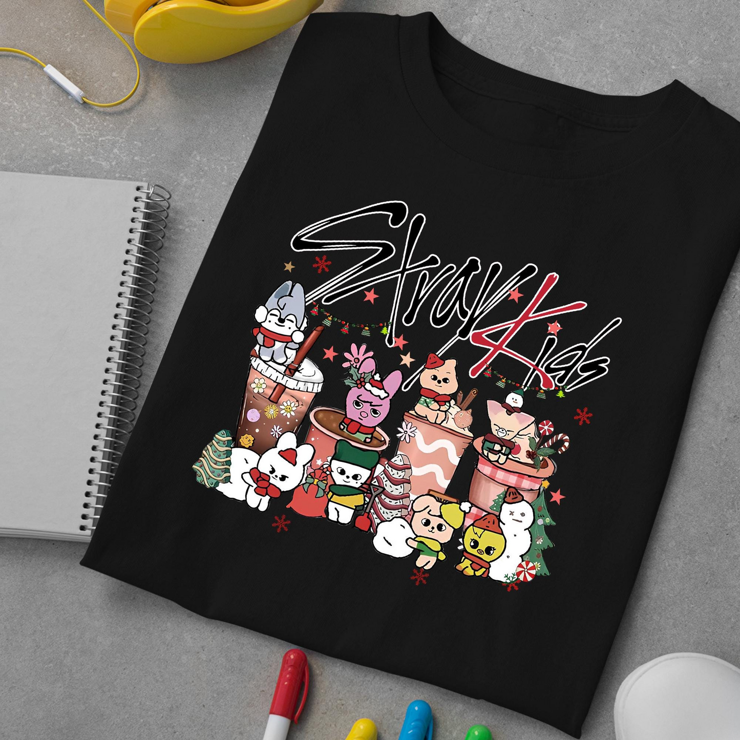 Graphic Stray Kids Christmas Shirt, Skzoo Christmas Shirt, Stray Kids Shirt