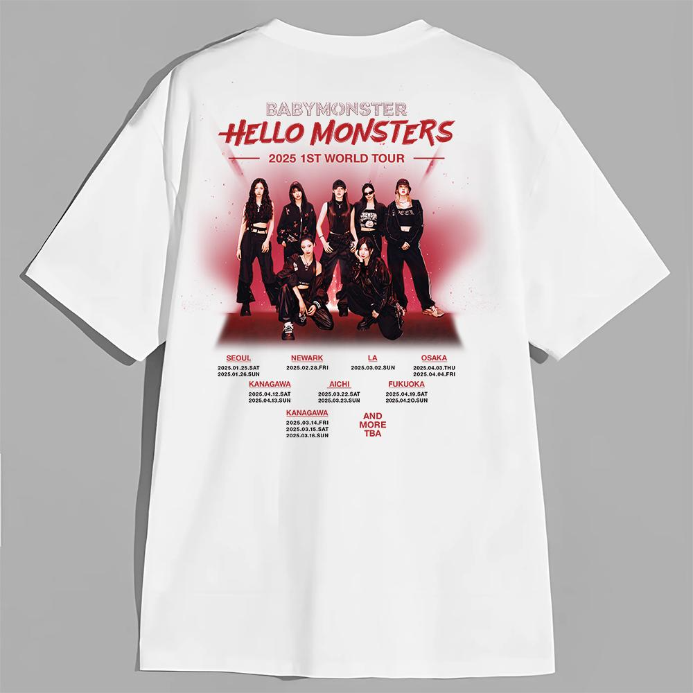 Babymonster Tour T-Shirt, Hello Monsters 1st World Tour Shirt, Babymonster Shirt
