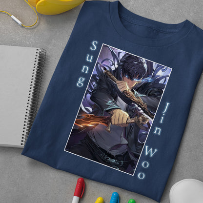 Sung JinWoo Solo Leveling Shirt, Solo Leveling Shirt, Sung Jinwoo Shirt, Necromancy Shirt, Anime Shirt