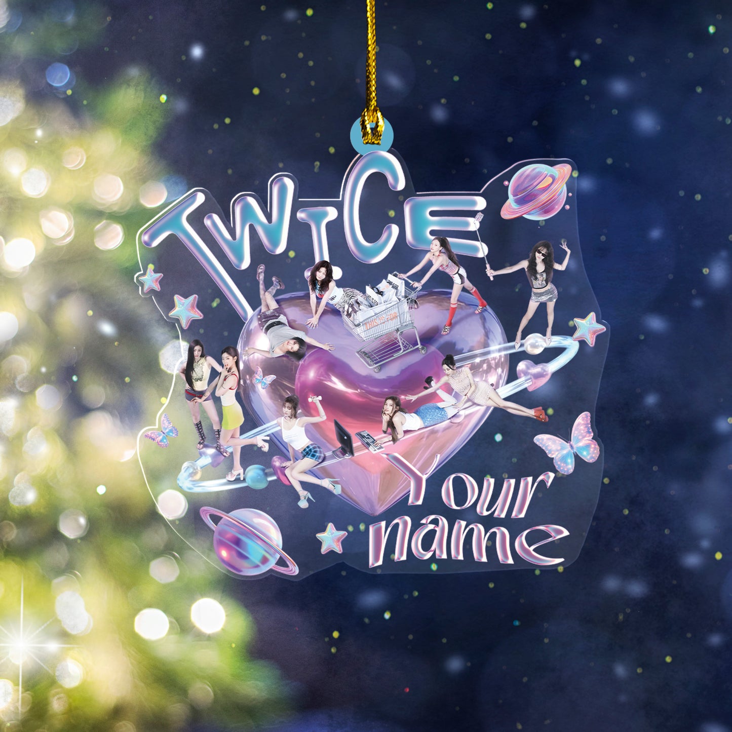 Personalized TWICE Ornament, Twice Kpop Ornament, Best Gift For Once