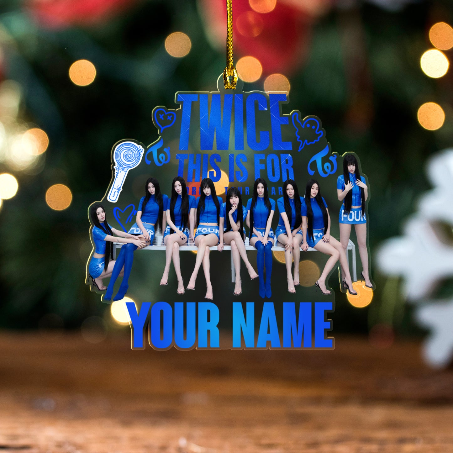 Personalized TWICE This Is For Ornament, TWICE 10th Anniversary Merch