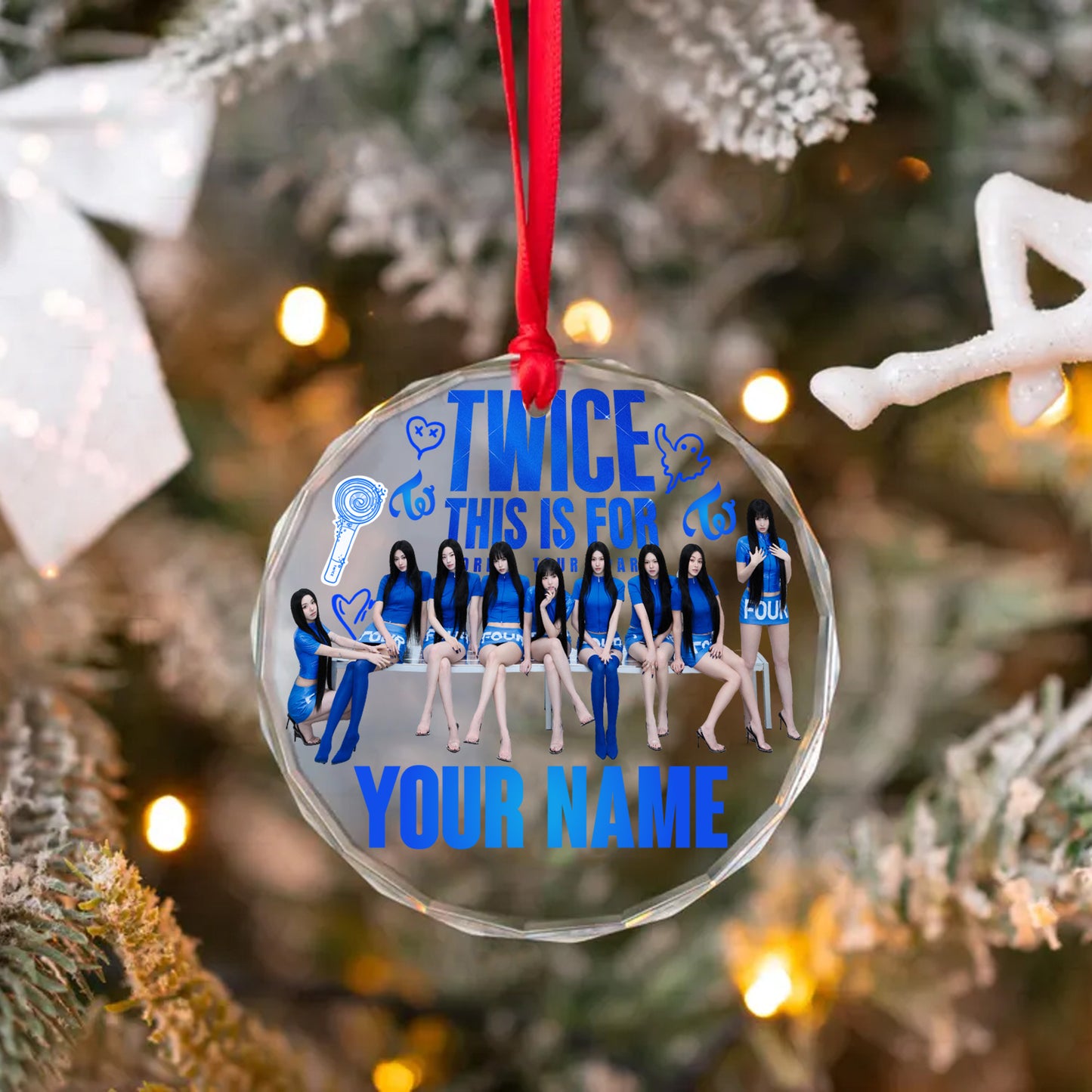 Personalized TWICE This Is For Ornament, TWICE 10th Anniversary Merch