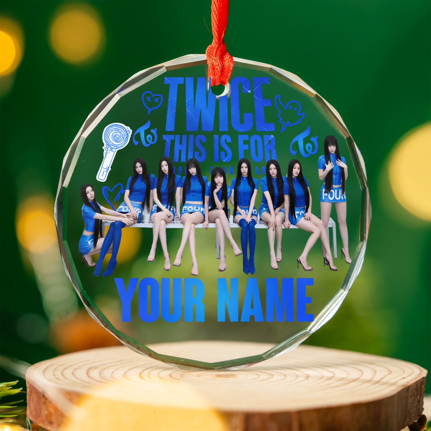 Personalized TWICE This Is For Ornament, TWICE 10th Anniversary Merch