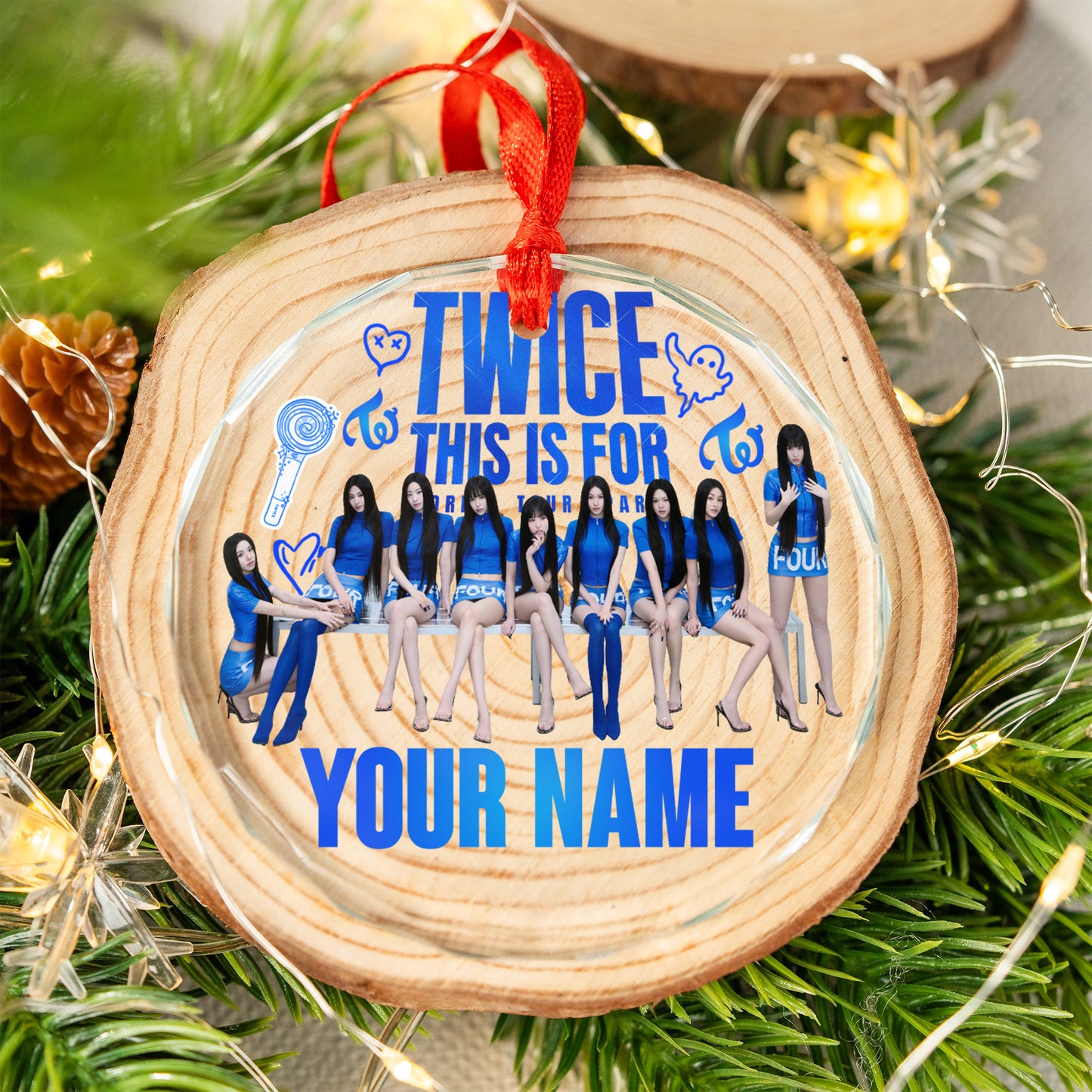 Personalized TWICE This Is For Ornament, TWICE 10th Anniversary Merch