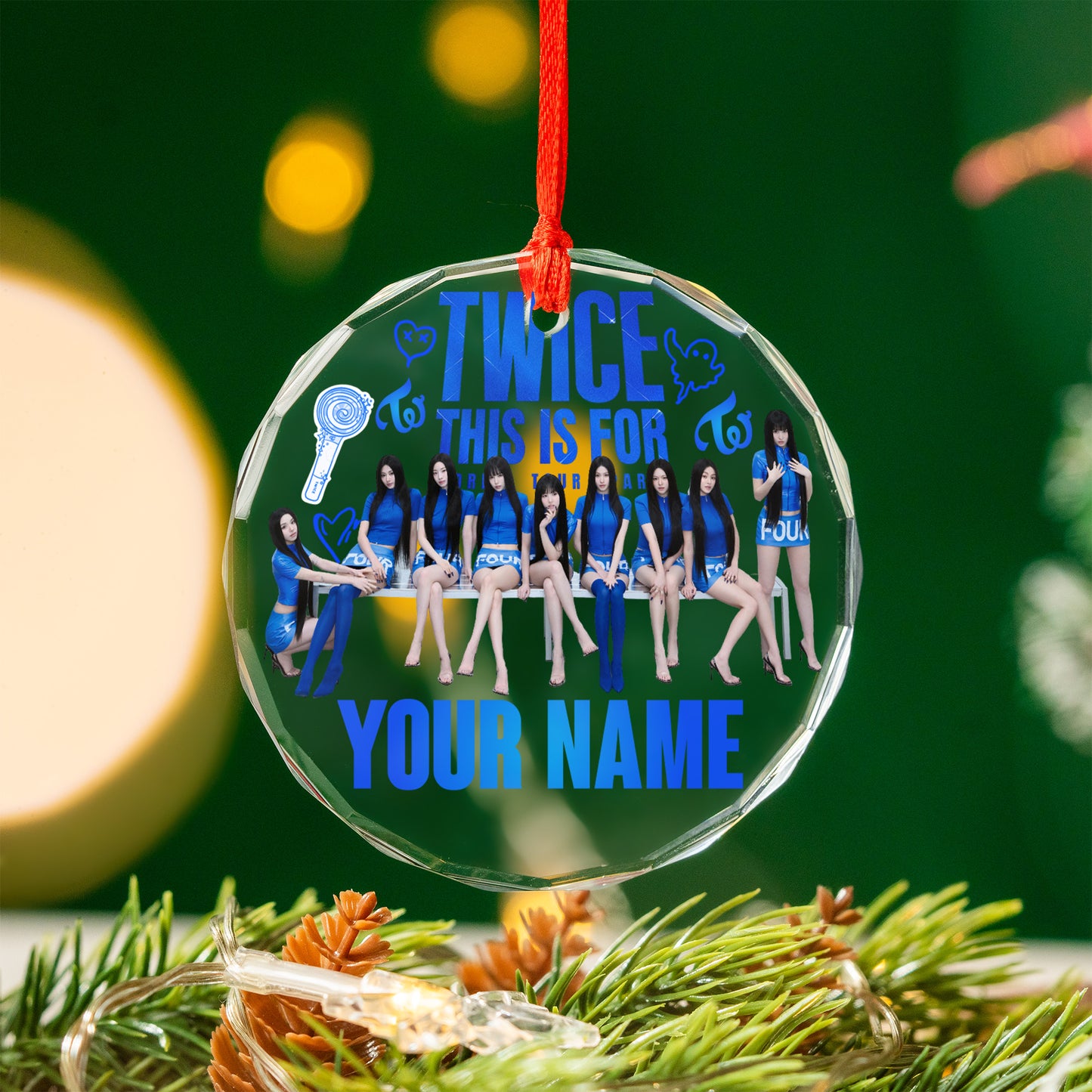 Personalized TWICE This Is For Ornament, TWICE 10th Anniversary Merch