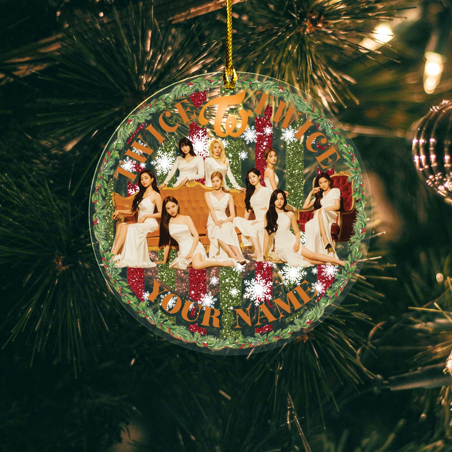 TWICE Christmas Ornament, Personalized KPOP Gift For Once, Twice Keepsake