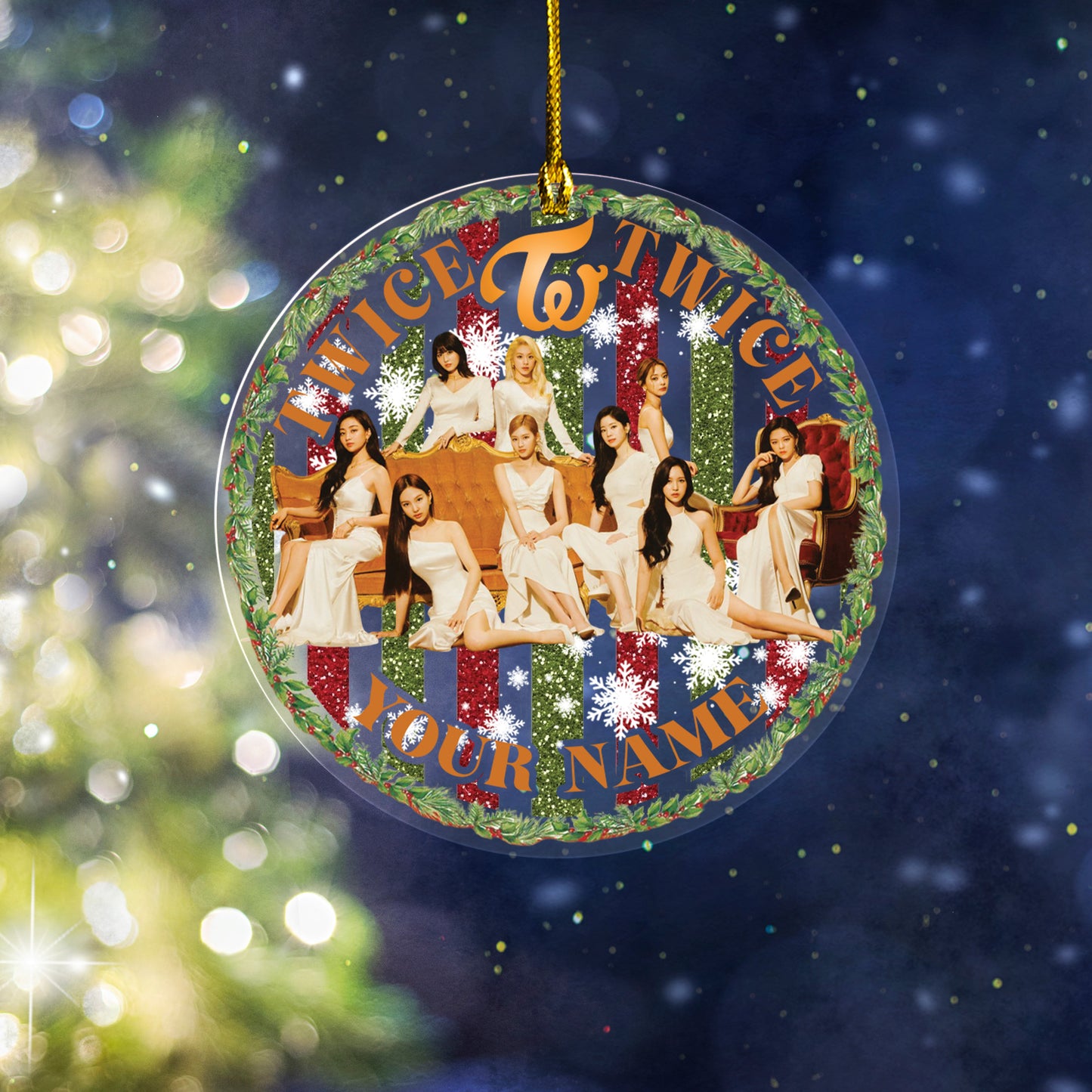 TWICE Christmas Ornament, Personalized KPOP Gift For Once, Twice Keepsake