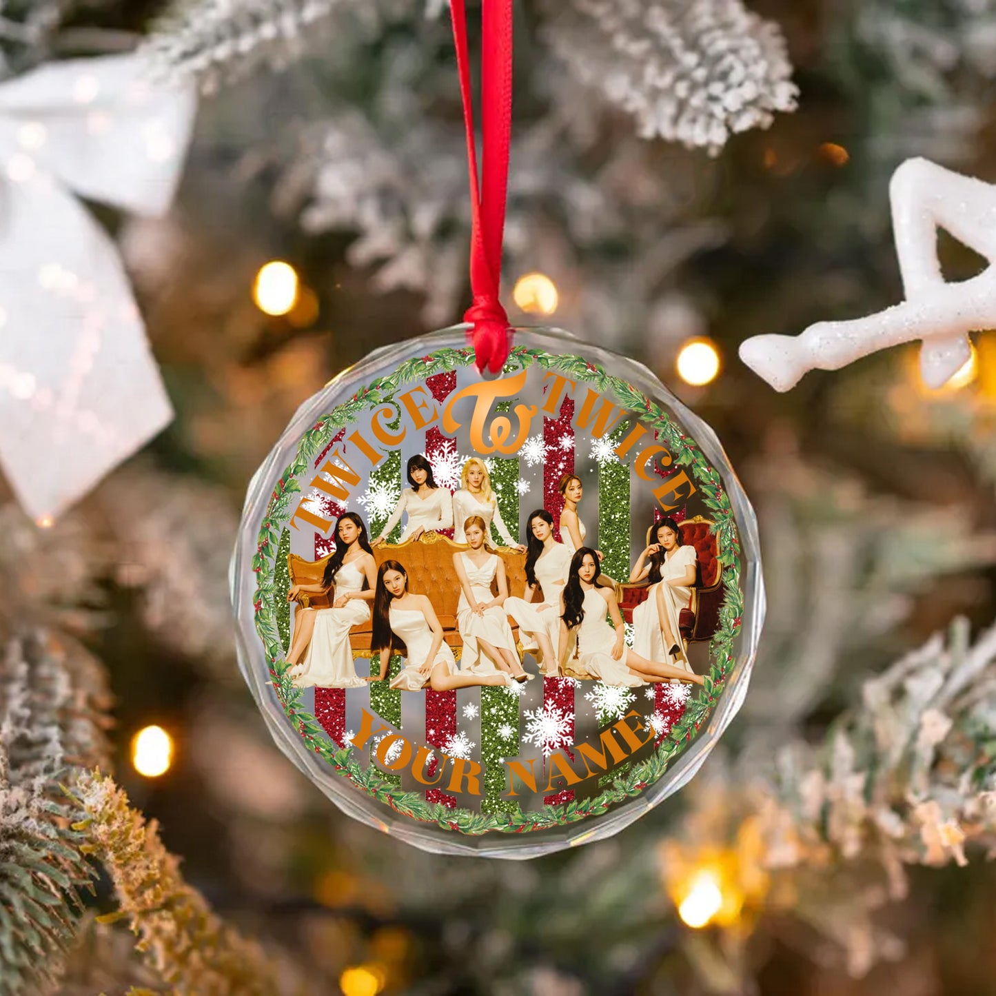 TWICE Christmas Ornament, Personalized KPOP Gift For Once, Twice Keepsake
