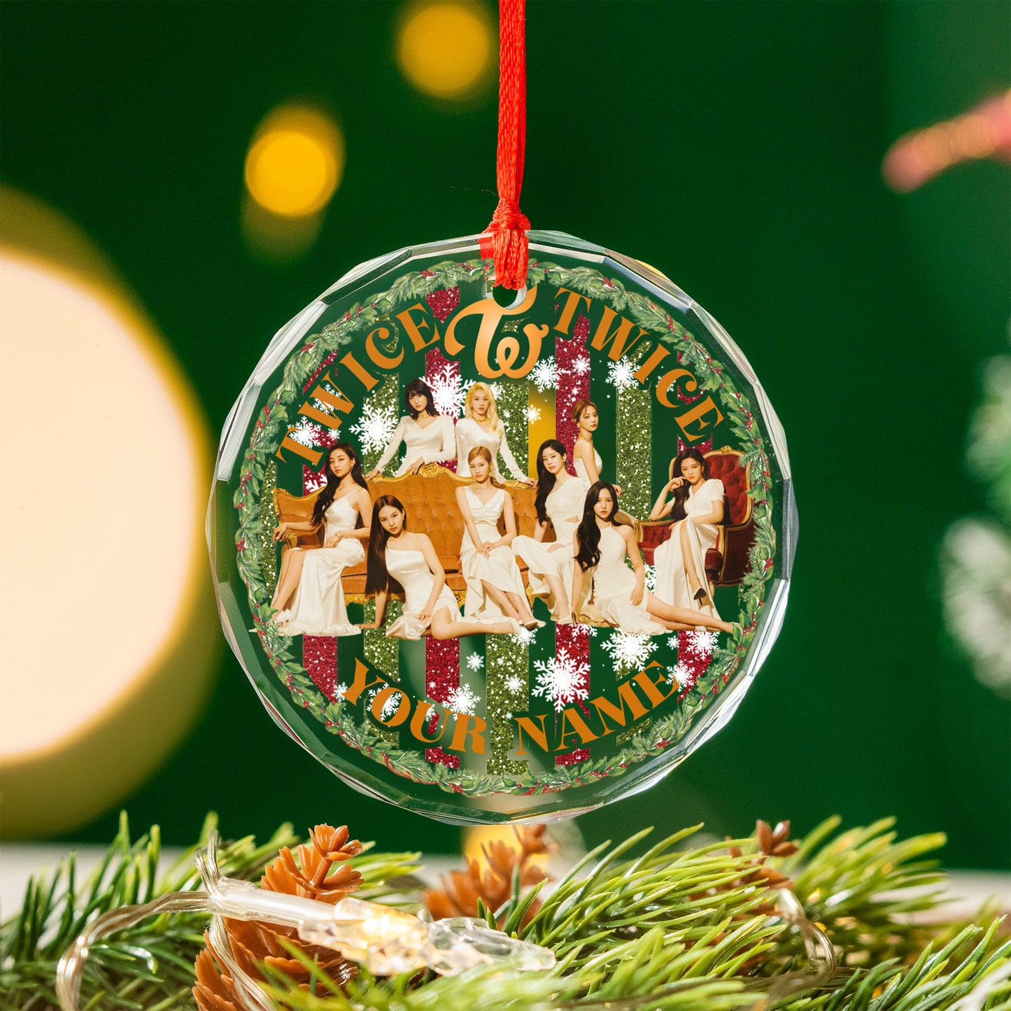 TWICE Christmas Ornament, Personalized KPOP Gift For Once, Twice Keepsake