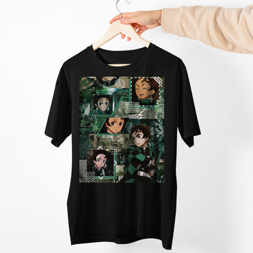 Tanjiro Kamado Collage Art | Demon Slayer: Kimetsu no Yaiba Premium Unisex T-Shirt