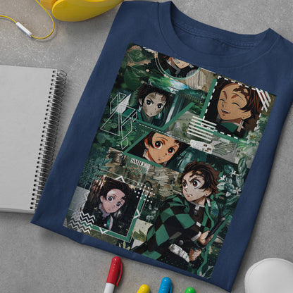 Tanjiro Kamado Collage Art | Demon Slayer: Kimetsu no Yaiba Premium Unisex T-Shirt