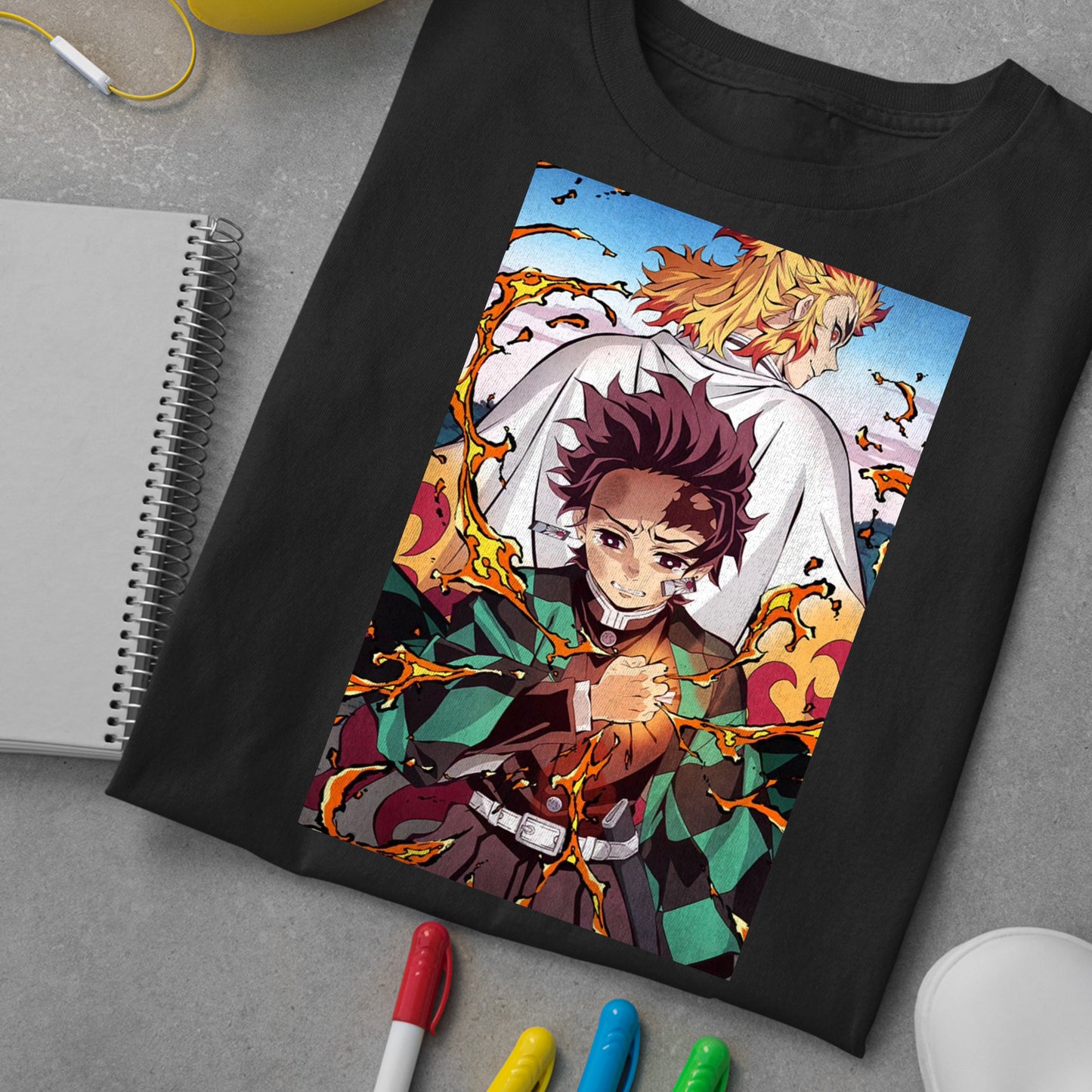 Tanjiro & Rengoku | Demon Slayer: Kimetsu no Yaiba Premium Unisex T-Shirt