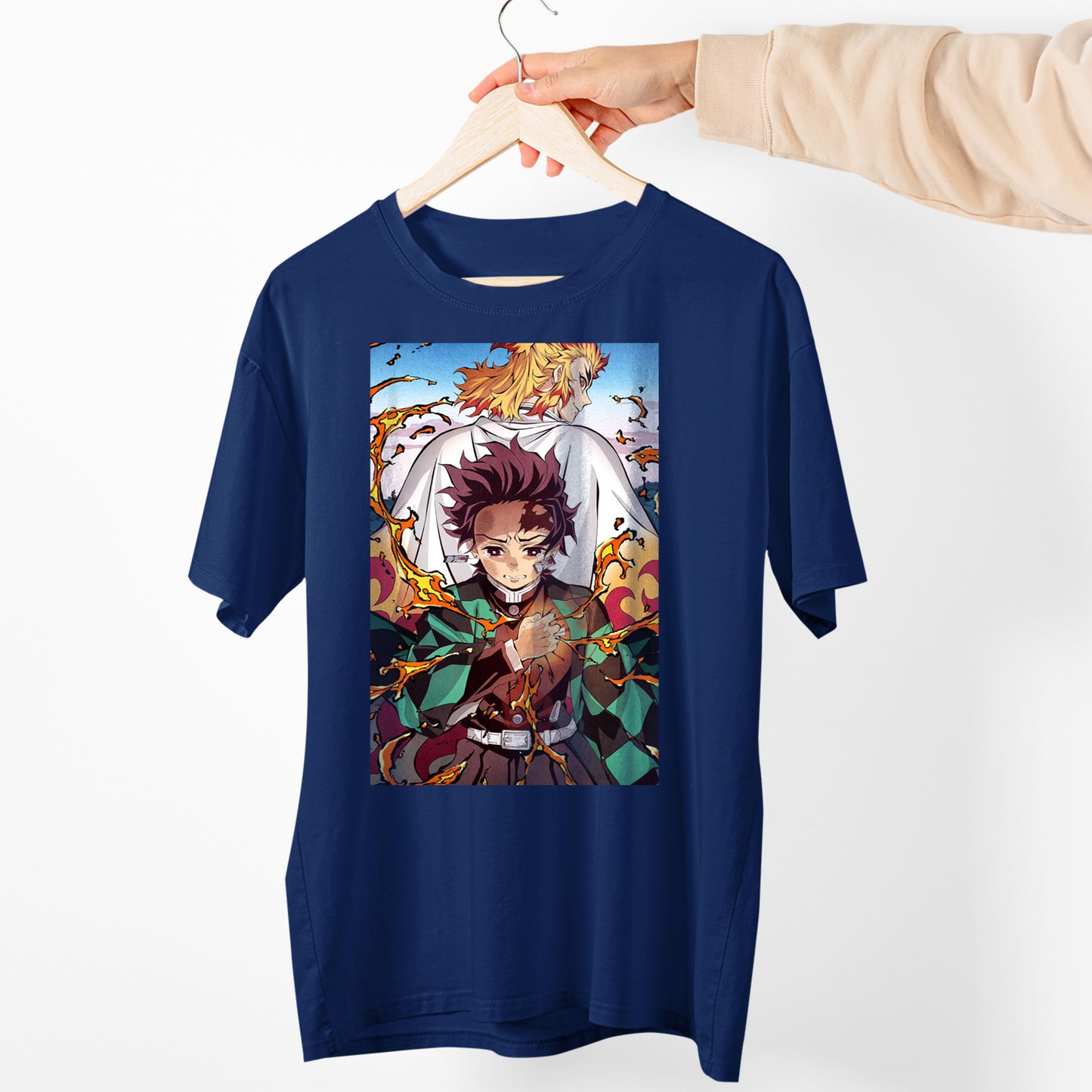 Tanjiro & Rengoku | Demon Slayer: Kimetsu no Yaiba Premium Unisex T-Shirt