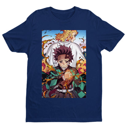 Tanjiro & Rengoku | Demon Slayer: Kimetsu no Yaiba Premium Unisex T-Shirt
