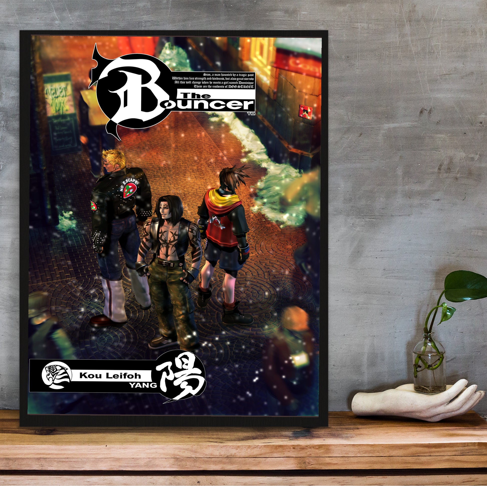 The Bouncer Kou Leifoh poster hung above a desk