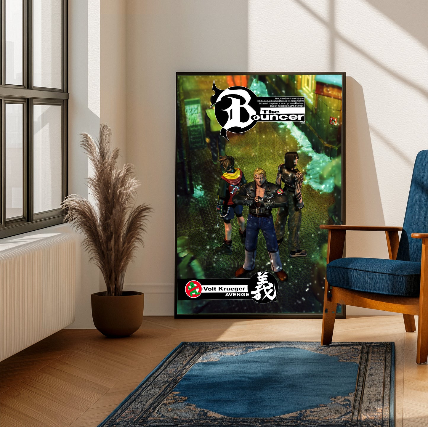 The Bouncer Volt Krueger poster on a living room wall