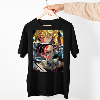 The Trio Tanjoro Zenitsu and Inosuke | Demon Slayer: Kimetsu no Yaiba Premium Unisex T-Shirt