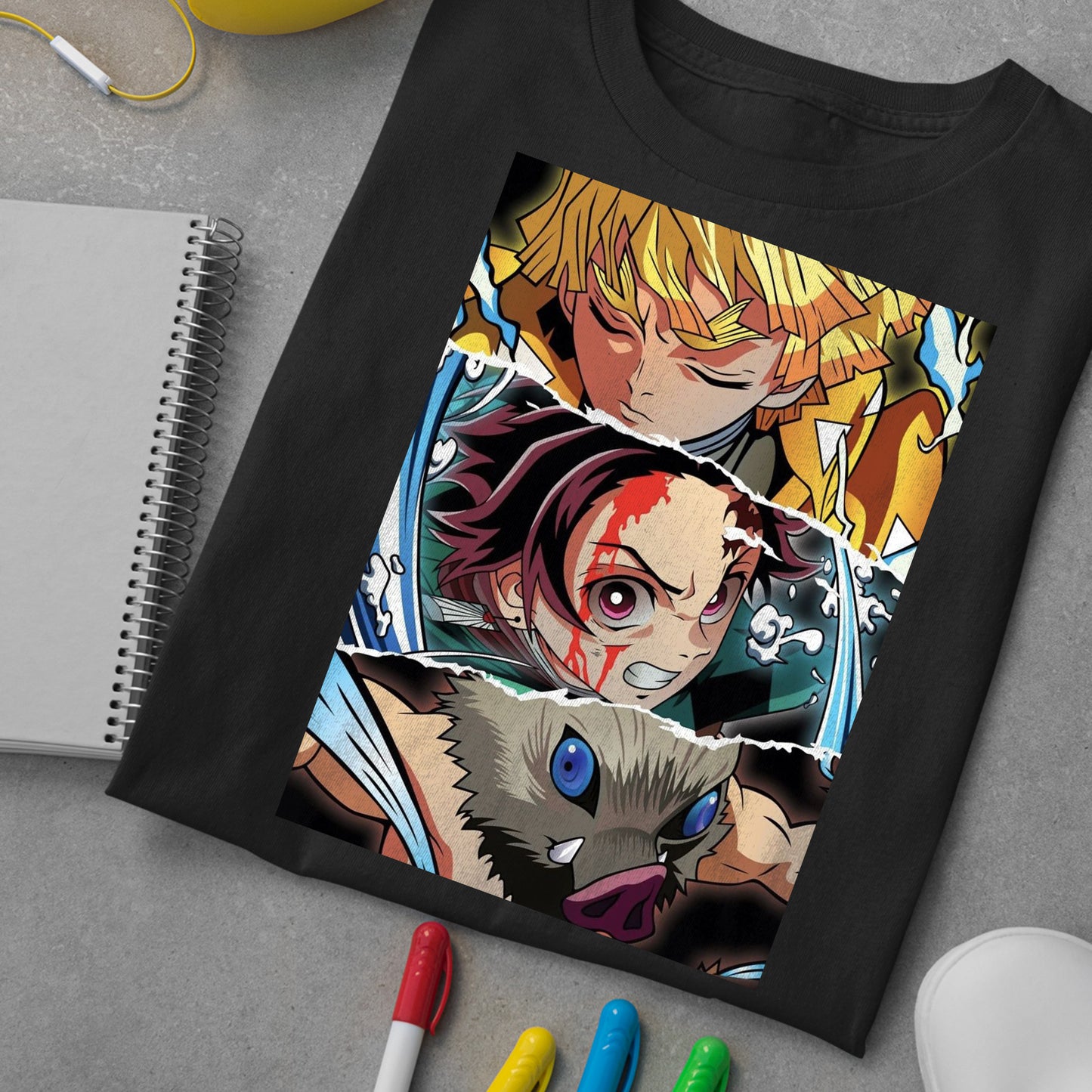 The Trio Tanjoro Zenitsu and Inosuke | Demon Slayer: Kimetsu no Yaiba Premium Unisex T-Shirt