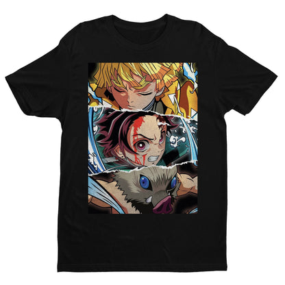 The Trio Tanjoro Zenitsu and Inosuke | Demon Slayer: Kimetsu no Yaiba Premium Unisex T-Shirt