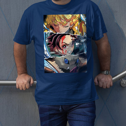 The Trio Tanjoro Zenitsu and Inosuke | Demon Slayer: Kimetsu no Yaiba Premium Unisex T-Shirt