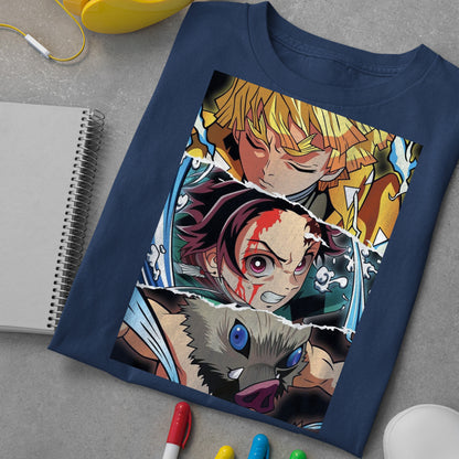 The Trio Tanjoro Zenitsu and Inosuke | Demon Slayer: Kimetsu no Yaiba Premium Unisex T-Shirt