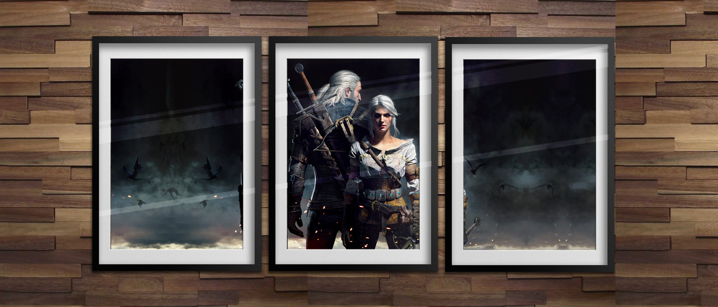 The Witcher 3 Wild Hunt Key Art poster set of 3 print