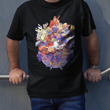 Vampire Hunter Night Warriors Daarkstalkers Revenge Collage Unisex T-shirt, Gamer Shirt, Gaming Gift