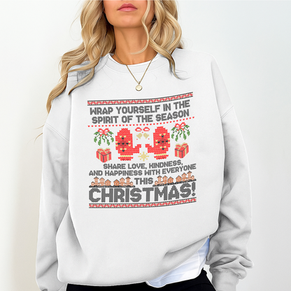 Wrap Yourself in the Spirit of the Season – Cute Holiday Gingerbread Christmas Sweatshirt | Cozy Unisex Ugly Christmas Sweater