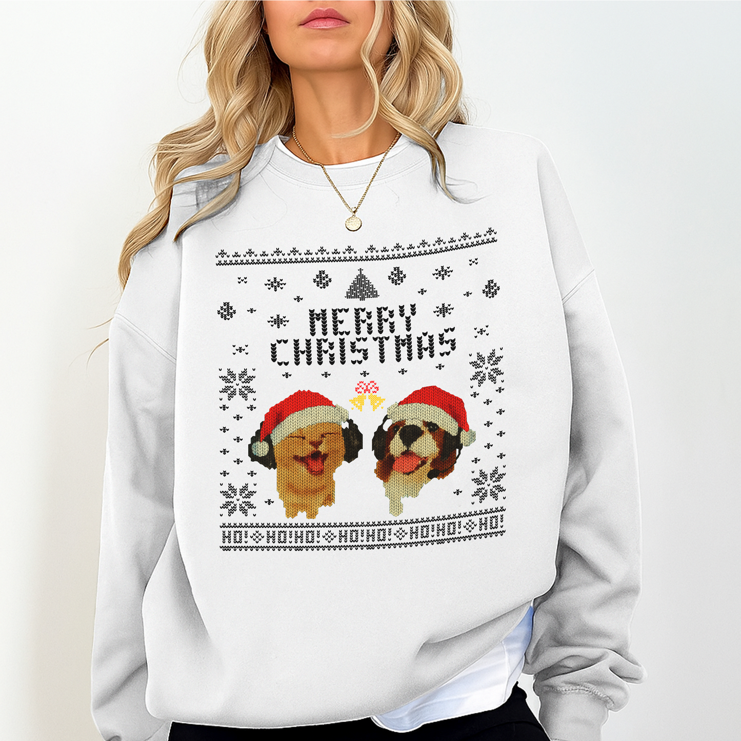 Merry Christmas Dog Sweatshirt – Funny Holiday Pullover with Santa Dogs | Cozy Christmas Gift for Dog Lovers