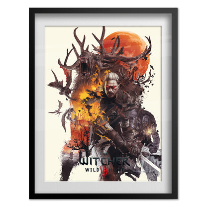 The Witcher 3 Poster — Geralt Key Art 01 Print | RPG Gaming Wall Art